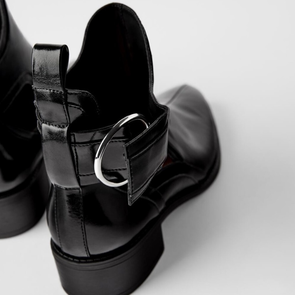 LOW -HEEL CUT-OUT ANKLE BOOTS WITH BUCKLE DETAIL - Picture 6 of 8